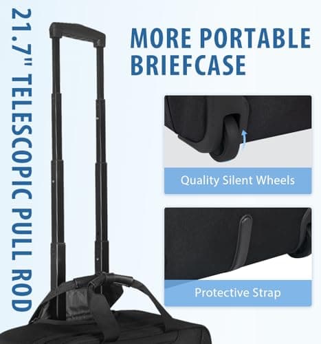 EMPSIGN 17.3 Inch Rolling Laptop Bag with Wheels Trolley Bag for Men Women — view 4