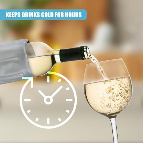 GEEZY Flexible Ice Pack for Wine & Champagne Bottles – Silver, Fits Various Sizes, Reusable with Hook-and-Loop Fastener Strap – Cooler Sleeve for Bottles & Cans – Great for Travel, Picnic, Cool Bag — view 3