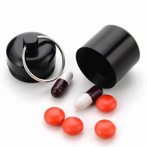 Aluminum Pill Keychain Container Creams Earplug for Biking Traveling — view 4
