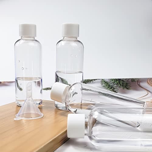 4pcs Travel Bottles,80ml Refillable Clear Empty Plastic Travel Size Containers Bottles with Screw Lids for Toiletries,Soap,Shampoo and Conditioner — view 5