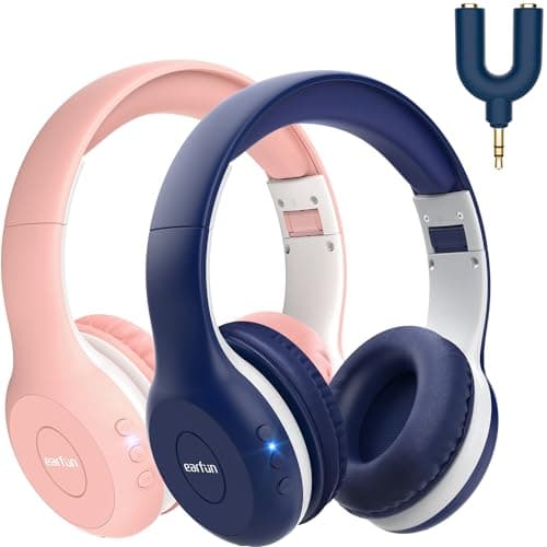 EarFun K2 Kids Headphones Wireless with Mic 45H Playtime, Volume Limit