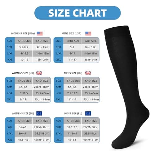 Losvcbcx (2/4/6/7 Pairs Compression Socks for Women & Men 15-20 mmHg is Best Athletic & Medical for Running Flight Travel Nurses — view 3