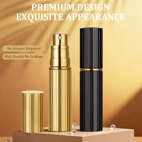 AUYAO 5ml Perfume Atomiser Perfume Travel Bottle Mini Perfume Atomiser Bottle Refillable Bottles Portable Mini Spray Travel Bottle Portable Perfume Dispenser for Purse Handbag Pocket Luggage(Gold) — view 6