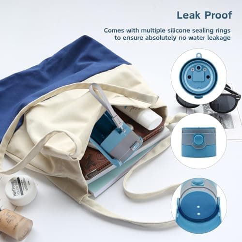Foldable Dog Water Bottle [Blue, 430ml/15oz] Portable Walking Pet Water Dispenser Bowl Accessories Outdoor Hiking Travelling — view 4