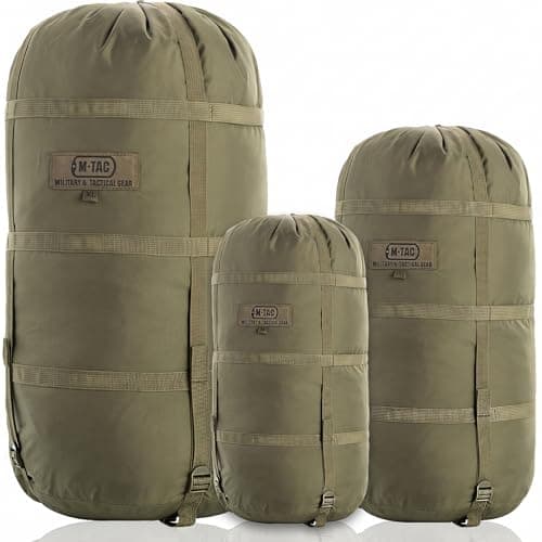 M-Tac Sleeping Bag Compression Sack Military Water Resistant Compression Sack Lightweight Nylon 12L for Travel Camping Hiking Outdoor (M - 12L, Olive Green)