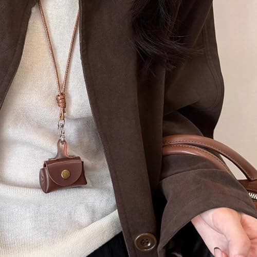 XIGACGEH Sturdy Leather Neck Hanging Pouches Accessory for Earphone and Cash Storage Multipurpose Use for Travel and Shopping Neck Hanging Pouches — view 6