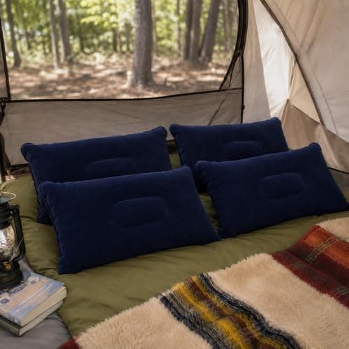 TRIXES Inflatable Pillows 4-Pack, Navy- Lightweight Pillows — view 5