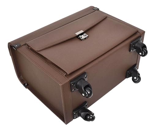 Four Wheeled Pilot Case Faux Leather Lightweight Cabin Bag Commander (Brown) — view 6