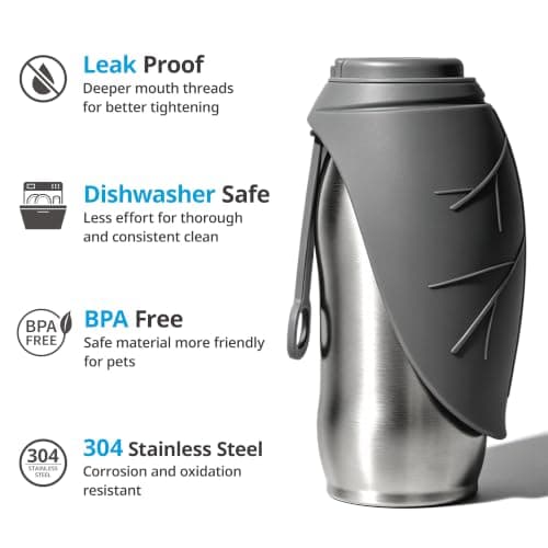Dog Water Bottle for Walking, 750 ml, Leakproof, Lightweight, Outdoor Ready — view 3
