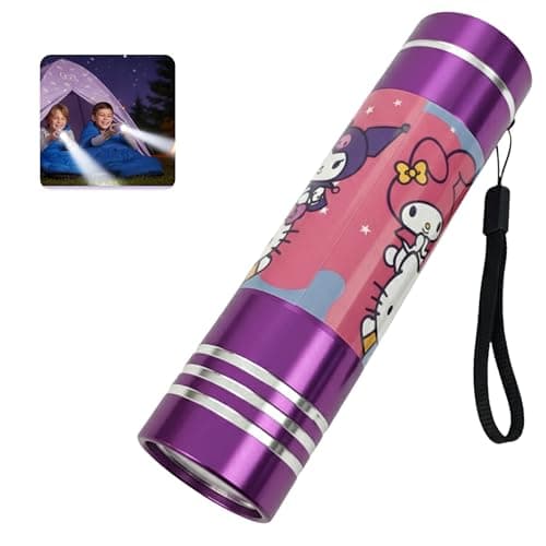SRV Hub Purple Hello Kitty Torch for Girls – Compact 9 LED Aluminium Flashlight | Portable Waterproof Mini Torch with Batteries | Ideal for Camping & Night Adventures