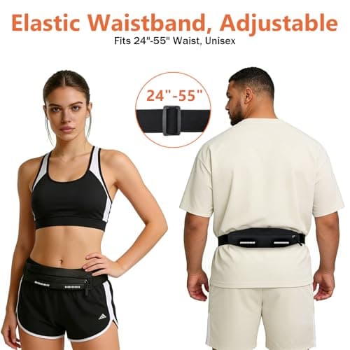 XJUNEYI Running Belt, Invisible Fitness Bum Bag with Reflective, Waterproof Phone Pouch for 7", Bounce-Free Fit Waist Pack for Gym, Jogging, Hiking, Cycling, Ultra-Light Sports Waist Bag for Men Women — view 3