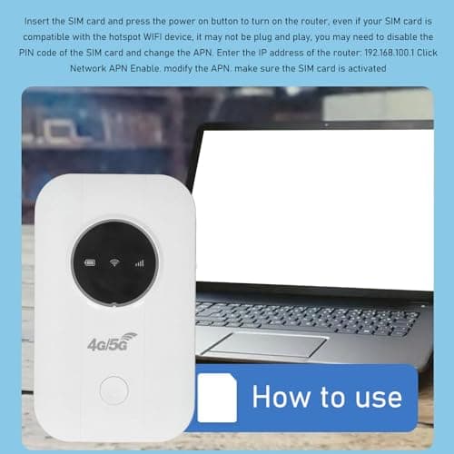 Portable WiFi Hotspot, 4G LTE Mobile WiFi Hotspot 300Mbps 3650mAh Pocket WiFi Router 10 Users Sharing WiFi Hotspot Device with Micro SIM Card Slot — view 4