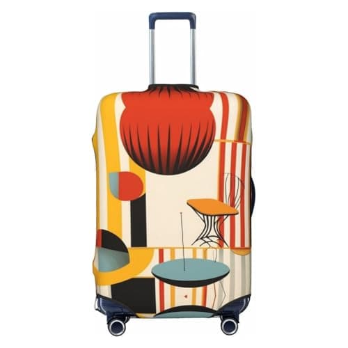 HCVXBSA Elastic Washable Suitcase Protector Cover Luggage Cover with Linen Oil Painting Fit 18-32 Inch Suitcase Travel Accessories, Black, XL