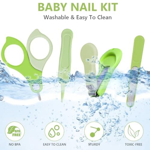 Vicloon Baby Nail Kit, 4-in-1 Baby Nail Care Set, Baby Nail Care Tool, Baby Nail Care Set Manicure Set Includes Baby Scissors, Nail Clippers, Baby Nail File and Tweezer for Newborn Infant Toddler — view 6