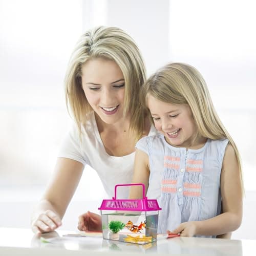 BESPORTBLE Mini Plastic Fish Tank 4-Pack, Portable Aquarium with Lid and Handle, Small Reptile Carrier for Turtle and Goldfish, Transport Container for Easy Feeding, 15x9.5x11cm — view 4