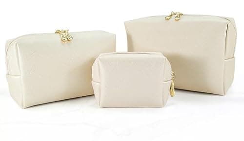Large Capacity Travel Cosmetic Bag Women, Waterproof Portable PU Leather Toiletry Bag, Multifunctional Travel Toiletry Bag Makeup Organizer Storage Bag for Women（Small-Shell Gold） — view 5