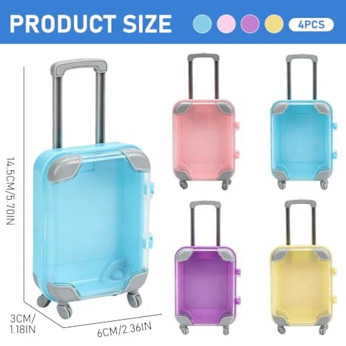 Mini Suitcase Gift Box, 4 Pieces Mini Suitcase, Reusable Travel Voucher Packaging with Wheels, Suitable for Surprises such as Birthdays, Weddings and Money Gifts — view 2