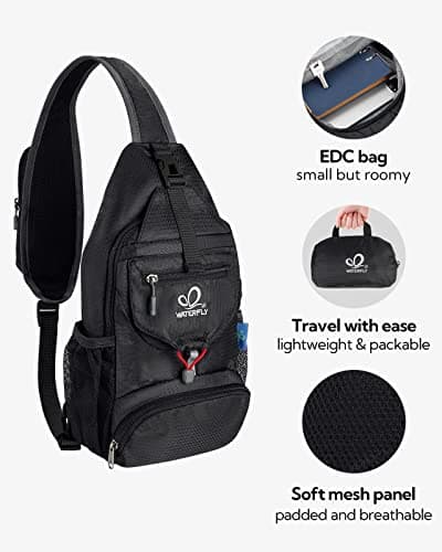 Waterfly Packable Small Crossbody Sling Backpack Foldable Chest Bag — view 3
