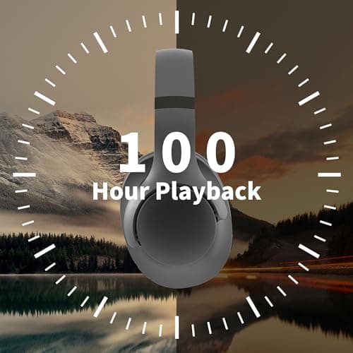 Rebocico Active Noise Cancelling Headphones Wireless Bluetooth for Office — view 3