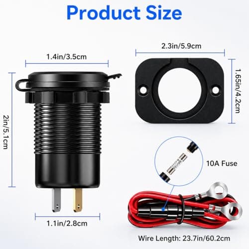 Linkstyle USB Car Charger Socket, Dual 30W PD3.0 & 18W QC3.0 Fast Charging — view 6