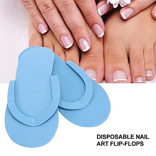 12 Pair Disposable Flip Flops, Portable Spa Slippers for One Size, Non-Slip Pedicure Slipper for Home Travel and Beauty Salon, Foam Sandal with Light Weight(39 * 20 * 9cm-Blue) — view 6