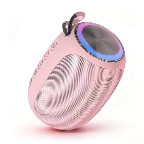 Portable Bluetooth Speaker with Dynamic RGB LED Light, BT5.3 Wireless Mini Speaker, 360° Stereo Sound, Enhanced Bass, 12H Playtime, TWS Pairing, Compact Speaker with Lanyard for Travel Camping Party