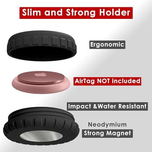 Slim Magnetic & Adhesive Case compatible with AirTag (Gen. 1 & 2) Easily Hidden Durable Strong Impact, Vibration & Waterproof Magnet Holder/Secure Protective Tracker (SLIM (Magnetic,Adhesive)) — view 5