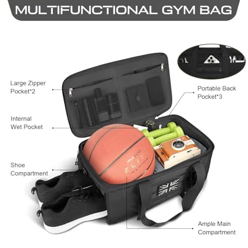ETRONIK Gym Bag Mens Women, Tactical Duffle Bag with Shoe Compartment — view 2