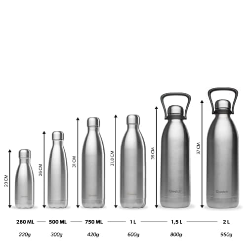 Qwetch - Insulated Originals Bottle - INOX 500 ml - Stainless Steel Water Bottle - 24h Cold and 12h Hot - Leakproof, BPA Free & Reusable for Sports & Travel — view 6