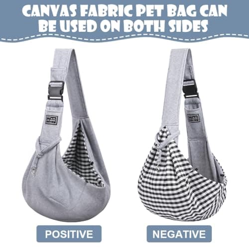 Adiwo Puppy Carrier - Reversible Hands-free Dog Carry Sling for Small & Medium Dogs & Cats, Soft & Comfortable, Adjustable Dog Carrier Bag Shoulder Tote for Outdoor Walking, Travel & Shopping — view 4