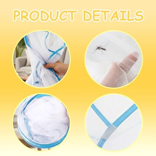1 PCS Pop Up Mosquito Net For Bed, Dimensions 80x80x56cm Foldable Travel Mosquito Nets, No Installation Needed Bed Net for Camping Trips and Dormitory Sleeping (Blue) — view 3