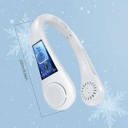 Jsdoin Portable Neck Fan, Neck Fans USB Rechargeable, 5 Speed Hanging Bladeless Fan,360 Degrees Airflow Neck Fans for Men Women Rechargeable (White) — view 2