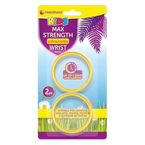 PestShield Maximum Strength Citronella Wrist Bands for Kids (2 Pack)