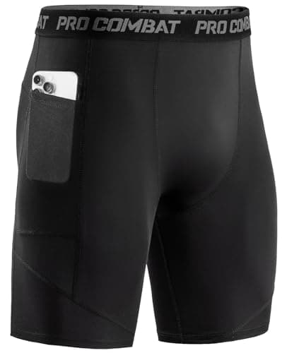 Niksa Compression Shorts Men Gym Running Sports Anti Chafing Underwear Base Layer Shorts Sports Undershorts Quick-Drying Fabric Men’s Workout Shorts, Black, S
