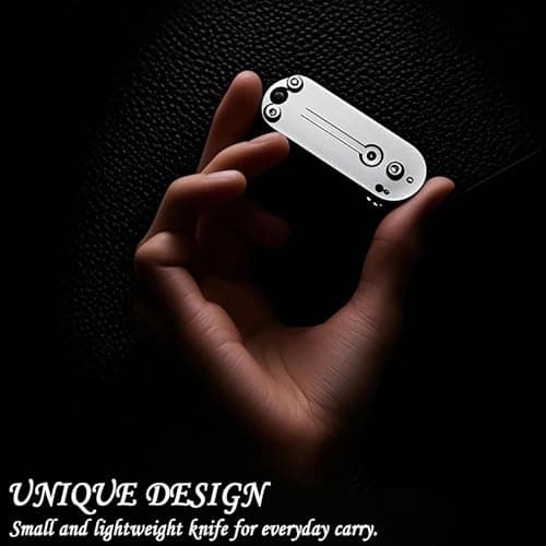 2Pcs Titanium Finish Folding Multi-Tool, Portable EDC Utility Cutter with Keychain for Box Opening, Outdoor, DIY, Camping & Everyday Carry — view 4