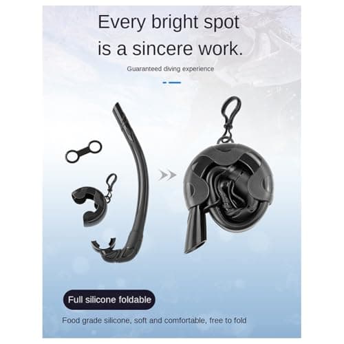 Tskcvy Soft Silicone Diving Snorkel, Portable and Foldable Design, Easy to Breathe, Suitable for Free Diving and Swimming,B — view 6