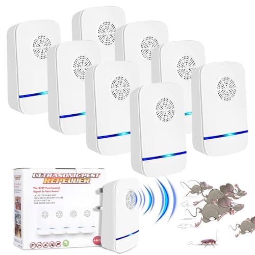 Mouse Deterrent Plug In, 8 Pack Electronic Ultrasonic Pest Repellent for Home Harmless to Pets and Human Ultrasonic Pest Repeller for Mouse, Anti, Rat, Spider, Rodent, Fly, Mosquitoes