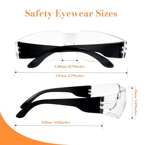 BIRDDIE 10-Pack Safety Glasses, Anti-Fog Goggles Clear Bulk Safety Eyewear — view 2