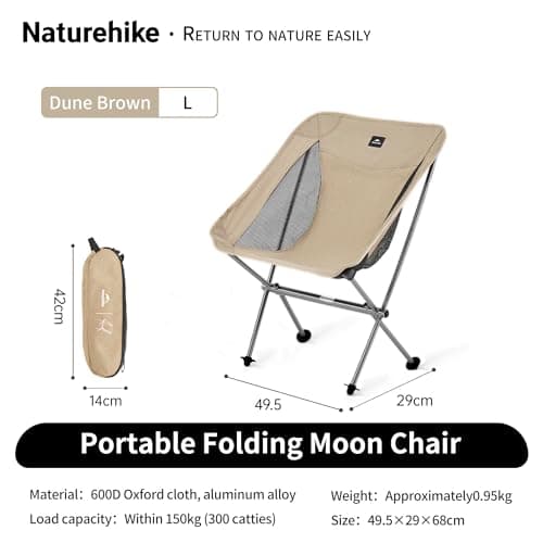 Naturehike YL05 Camping Chair, Lightweight Folding Compact Camp Chair, Fishing Chair, Garden Chair with Carry Bag Portable Chair for Outdoor,Adults,Picnic,Beach 330lbs Capacity — view 3