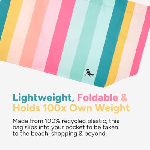 Dock & Bay Everyday Beach Tote Bag - Reusable Beach Handbag & Shopping Carrier - Coastal Candy — view 5