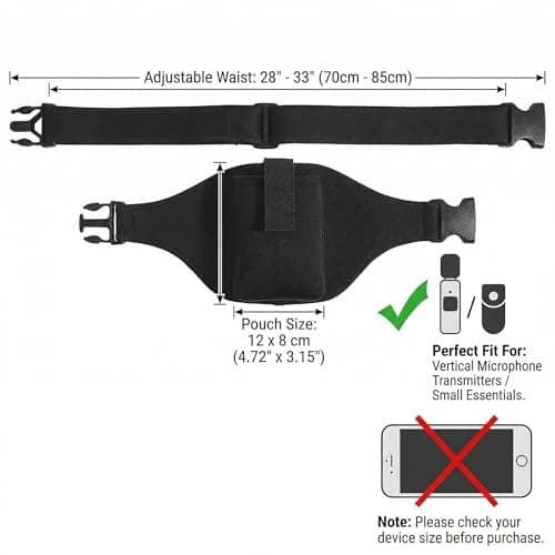 Mic Belt for Fitness Instructors, Sweat Resistant Neoprene Pouch — view 4