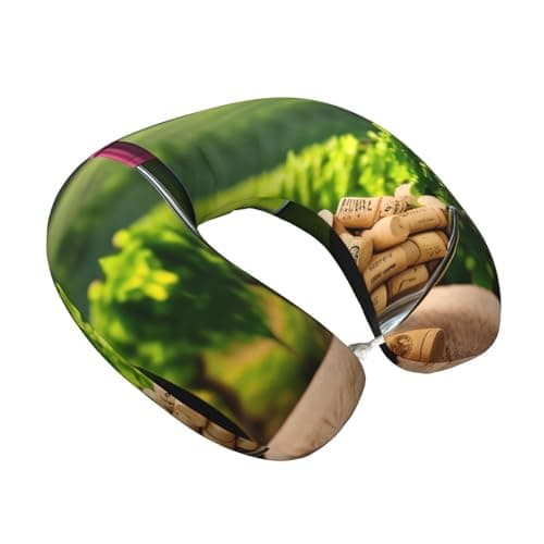 SamLng Wine Bottle Corks Grapes Memory Foam Travel Pillow â€“ U-Shaped Neck Support â€“ Perfect for Watching Movies, Working, Driving, and Relaxing — view 2