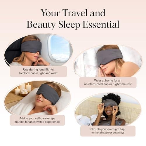 Kitsch Satin Sleep Mask - Charcoal Black — view 6