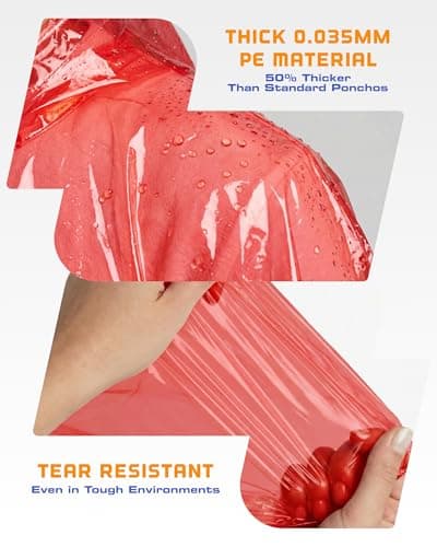 Hagon PRO Ponchos de Pluie Jetables pour Adultes Disposable Rain Ponchos for Adults, — view 2