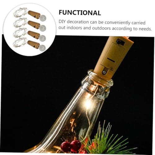 LED Wine Cork String Lights Battery Operated, 4Pcs Starry Bottle Decor — view 3