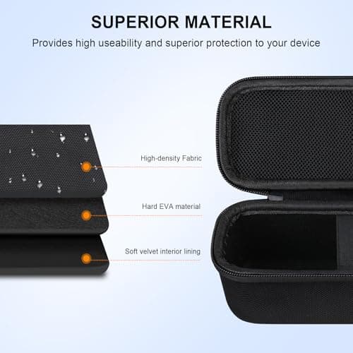 Elonbo Carrying Case ​for Sonos Roam 2 / Sonos Roam Portable Waterproof Bluetooth Speaker, Compact Wireless Speaker Hard Travel Protective Bag Storage Holder, Extra Mesh Pocket Fits Cable, Black — view 5