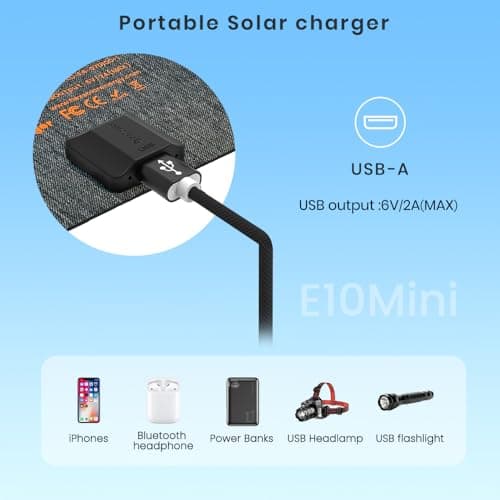 FlexSolar 10w Portable Solar Charger 5V USB Small Foldable Solar Panel — view 3
