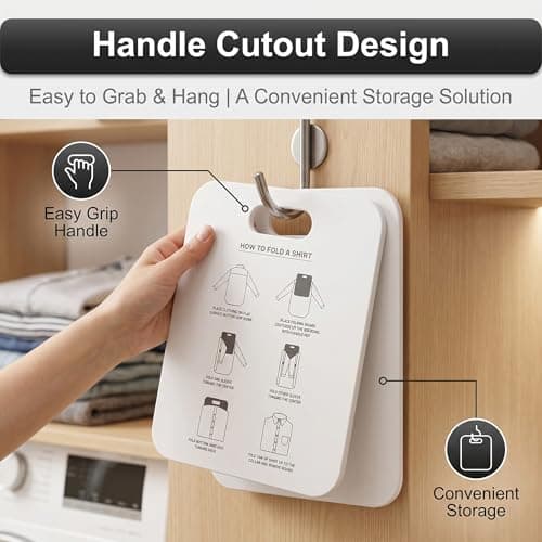 Zerodis Shirt Folding Board, Cloth Fast Folder T Shirts Laundry Folder Organizer Clothes Folding Board Plastic Laundry Folder Home Storage Tool for Laundry, Garment Factory, Family Storage Room(White) — view 6