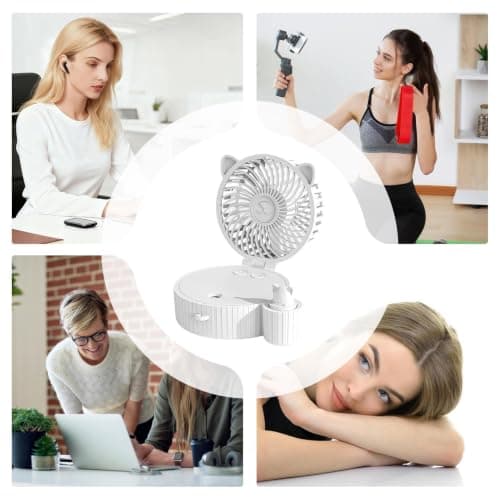 Water Misting Fan with Light Foldable Rechargeable 2400mAh Battery — view 4