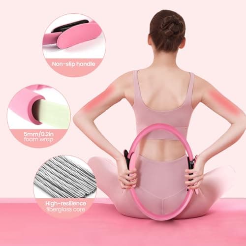 Pilates Workout Kit for Women，20PCS Pilates kit for Home Workouts with 12“Pilates Ring and Ball，Resistance Bands, Ankle Weights, Sliders & Grip Socks Accessories for Starter Home, Office & Travel — view 3